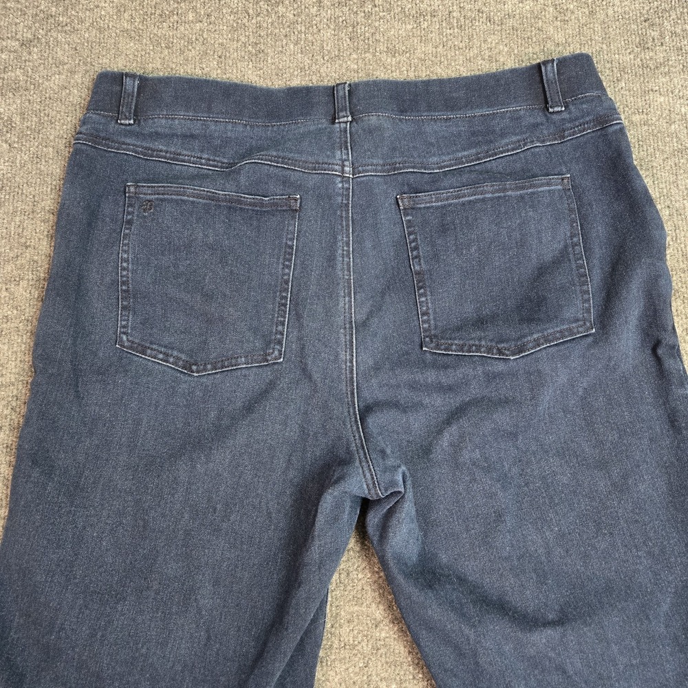 Betabrand Womens XL Petite Straight Jeans Dark Wash Stretch Denim 36x29 Pull On - Picture 7 of 13